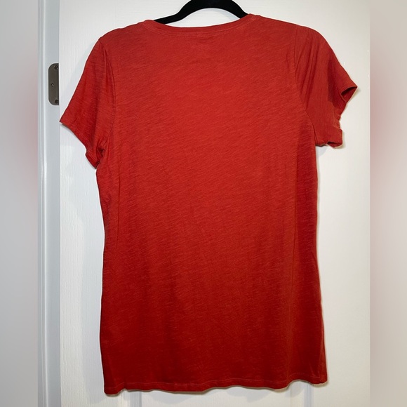 Y2K Victoria’s Secret Pink Women's V-Neck Burnt Orange Short SleeveT-Shirt - Picture 9 of 9